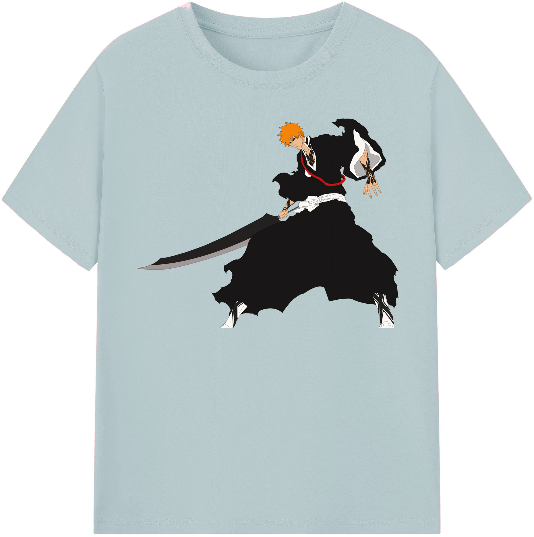 （画像用） ブリーチ 黒崎一護（くろさき いちご）BLEACH Kurosaki Ichigo 綿100％半袖Tシャツ（フロントプリント）